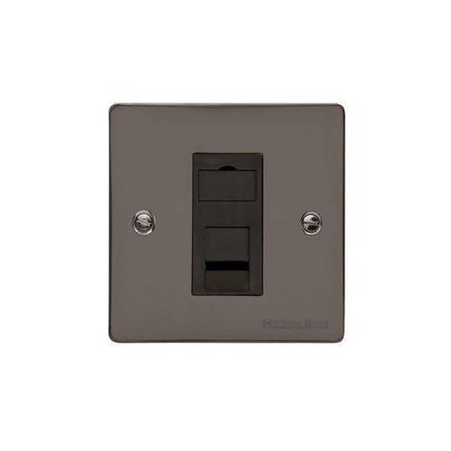 Elite Flat Plate Range Polished Black Nickel Switches & Sockets, T06 - 1 Gang CAT6 by Heritage Brass By M-Marcus