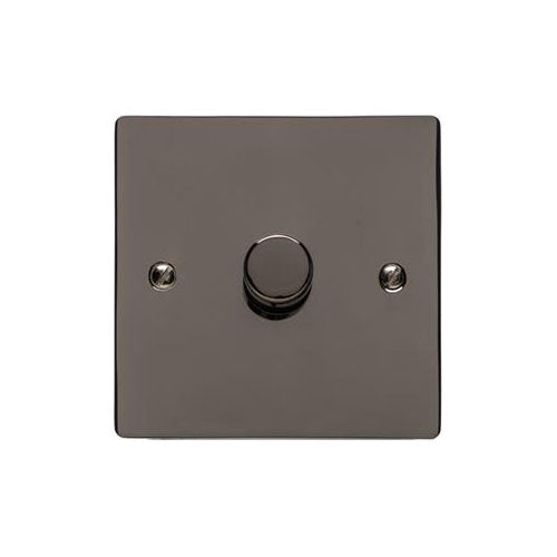 Elite Flat Plate Range Polished Black Nickel Switches & Sockets, T06 - 1 Gang Dimmer 400 watts (Compatible with halogen/ incandescent bulbs) by Heritage Brass By M-Marcus