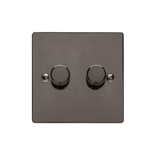 Elite Flat Plate Range Polished Black Nickel Switches & Sockets, T06 - 2G Multi Location Primary Dimmer by Heritage Brass By M-Marcus