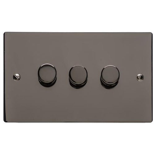 Elite Flat Plate Range Polished Black Nickel Switches & Sockets, T06 - 3G Multi Location Primary Dimmer by Heritage Brass By M-Marcus
