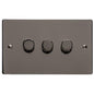 Elite Flat Plate Range Polished Black Nickel Switches & Sockets, T06 - 3G Multi Location Primary Dimmer by Heritage Brass By M-Marcus