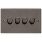 Elite Flat Plate Range Polished Black Nickel Switches & Sockets, T06 - 4G Multi Location Primary Dimmer by Heritage Brass By M-Marcus