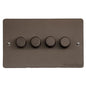 Elite Flat Plate Range Matt Bronze Switches & Sockets, T09 - 4G Multi Location Secondary Dimmer by Heritage Brass By M-Marcus