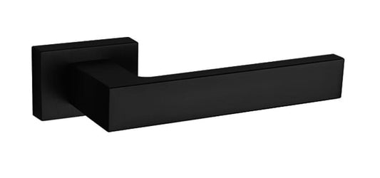 Tupai Rapido RetaLine Rillo Lever Door Handle on Long Rose - Pearl Black - Default