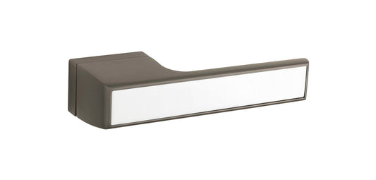 Tupai Rapido VersaLine Tobar Lever Door Handle on Long Rose - White Decorative Plate - Titanium - Default