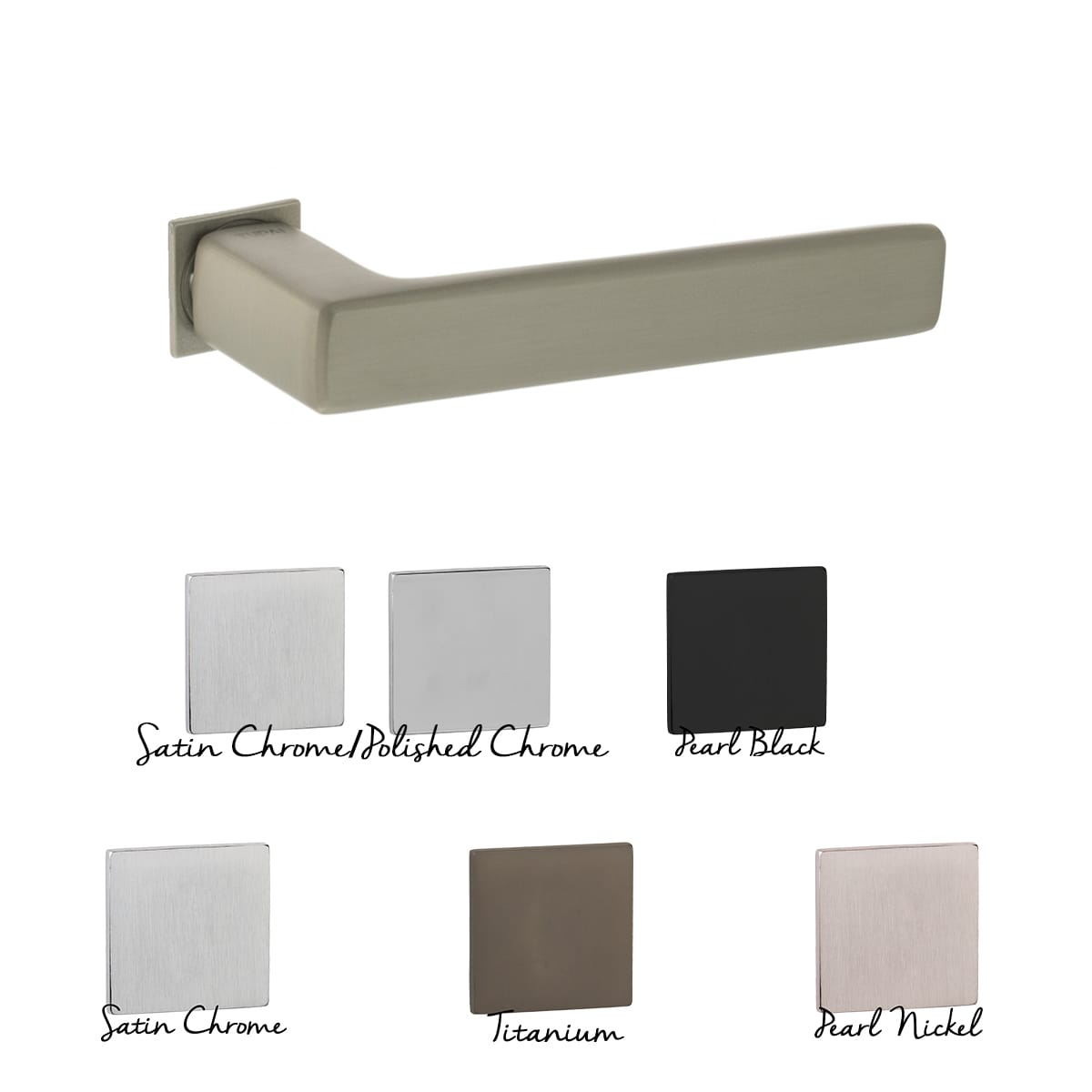 Tupai Exclusivo 5S Line Portel Lever Door Handle on Concealed Square Rose - Polished Chrome - additional image