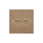 Elite Flat Plate Range Antique Brass Switches & Sockets, T91 - 2 Gang Toggle Switch by Heritage Brass By M-Marcus