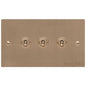 Elite Flat Plate Range Antique Brass Switches & Sockets, T91 - 3 Gang Toggle Switch by Heritage Brass By M-Marcus