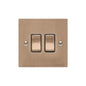 Elite Flat Plate Range Antique Brass Switches & Sockets, T91 - 2 Gang Rocker Switch by Heritage Brass By M-Marcus