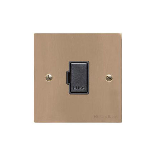 Elite Flat Plate Range Antique Brass Switches & Sockets, T91 - Unswitched Spur (13 Amp) by Heritage Brass By M-Marcus