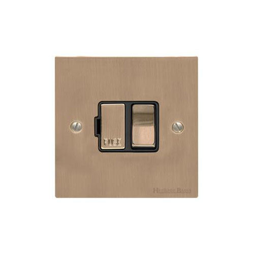 Elite Flat Plate Range Antique Brass Switches & Sockets, T91 - Switched Spur (13 Amp) by Heritage Brass By M-Marcus