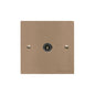 Elite Flat Plate Range Antique Brass Switches & Sockets, T91 - 1 Gang Non-Isolated TV Coaxial Socket by Heritage Brass By M-Marcus