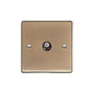 Elite Flat Plate Range Antique Brass Switches & Sockets, T91 - 1 Gang Satellite Socket by Heritage Brass By M-Marcus