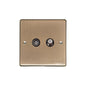 Elite Flat Plate Range Antique Brass Switches & Sockets, T91 - TV/Satellite Socket by Heritage Brass By M-Marcus