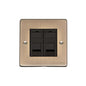 Elite Flat Plate Range Antique Brass Switches & Sockets, T91 - 2 Gang RJ45 by Heritage Brass By M-Marcus