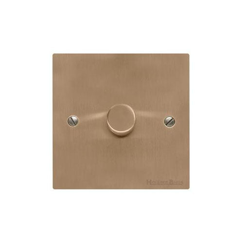 Elite Flat Plate Range Antique Brass Switches & Sockets, T91 - 1 Gang Dimmer 400 watts (Compatible with halogen/ incandescent bulbs) by Heritage Brass By M-Marcus
