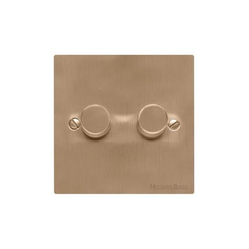Elite Flat Plate Range Antique Brass Switches & Sockets, T91 - 2G Multi Location Secondary Dimmer by Heritage Brass By M-Marcus