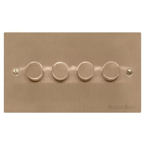 Elite Flat Plate Range Antique Brass Switches & Sockets, T91 - 4G Multi Location Secondary Dimmer by Heritage Brass By M-Marcus
