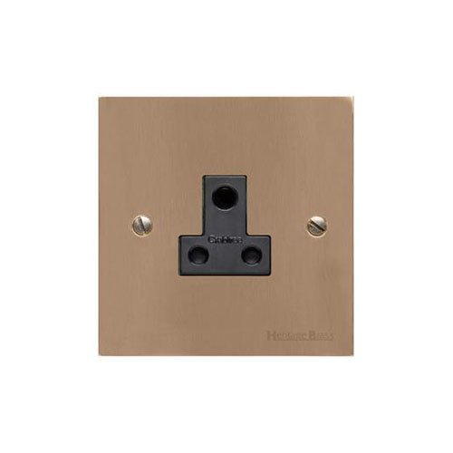 Elite Flat Plate Range Antique Brass Switches & Sockets, T91 - 5 Amp 3 Round Pin Socket by Heritage Brass By M-Marcus