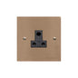 Elite Flat Plate Range Antique Brass Switches & Sockets, T91 - 5 Amp 3 Round Pin Socket by Heritage Brass By M-Marcus