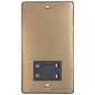 Elite Flat Plate Range Antique Brass Switches & Sockets, T91 - Shaver Socket Output Voltage 110/240V by Heritage Brass By M-Marcus