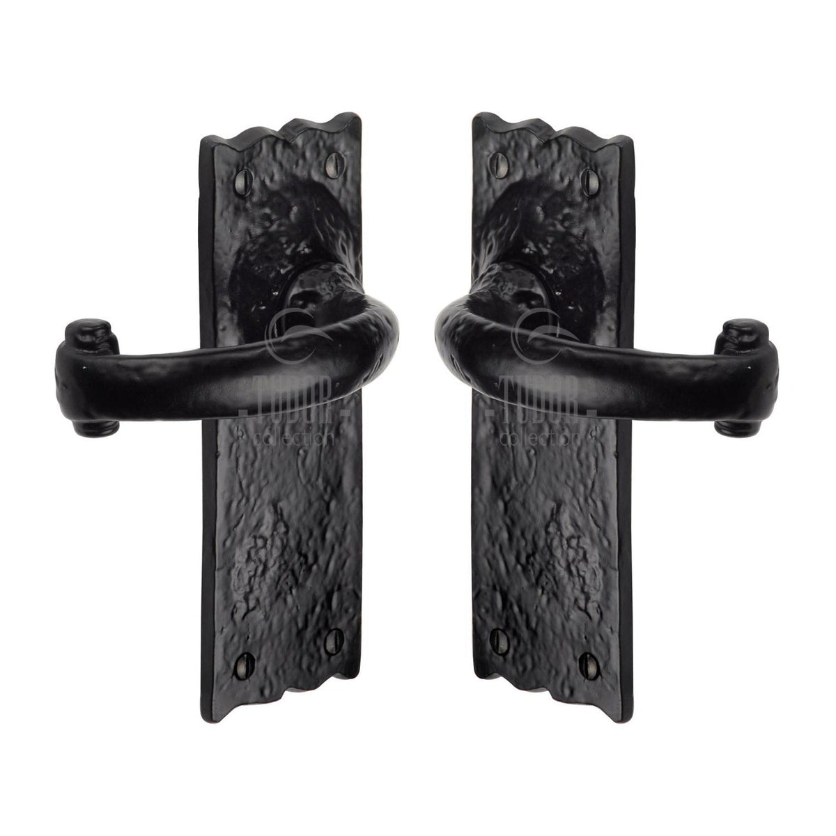 Tudor Colonial Door Handle on Plate by M Marcus - Heritage Brass
