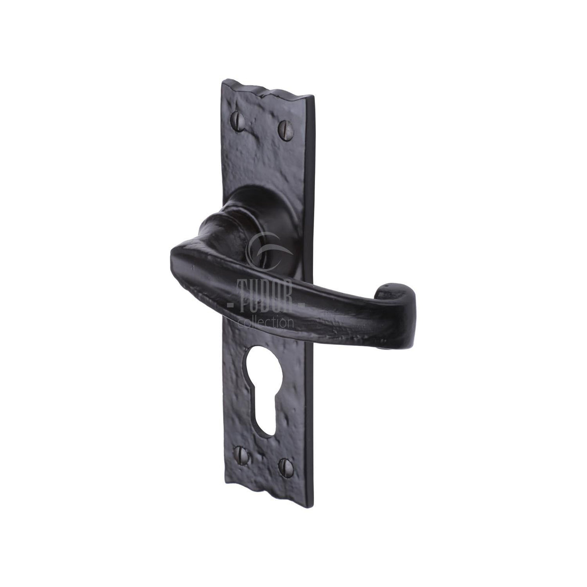 Tudor Wellington Door Handle on Plate by M Marcus - Heritage Brass