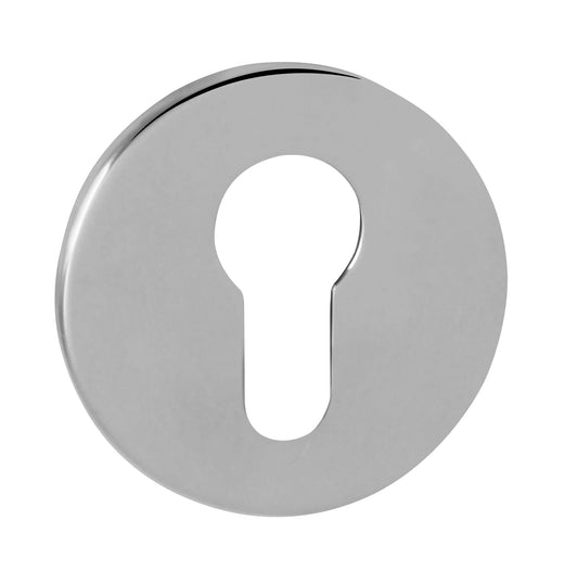 Tupai Rapido 5S Line Euro Escutcheons on 5mm Slimline Round Rose - Bright Polished Chrome - Default
