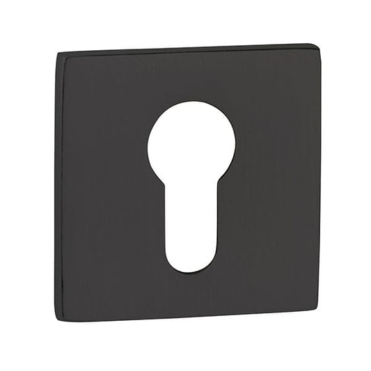 Tupai Rapido 5S Line Euro Escutcheons on 5mm Slimline Square Rose - Black Satin Nickel - Default