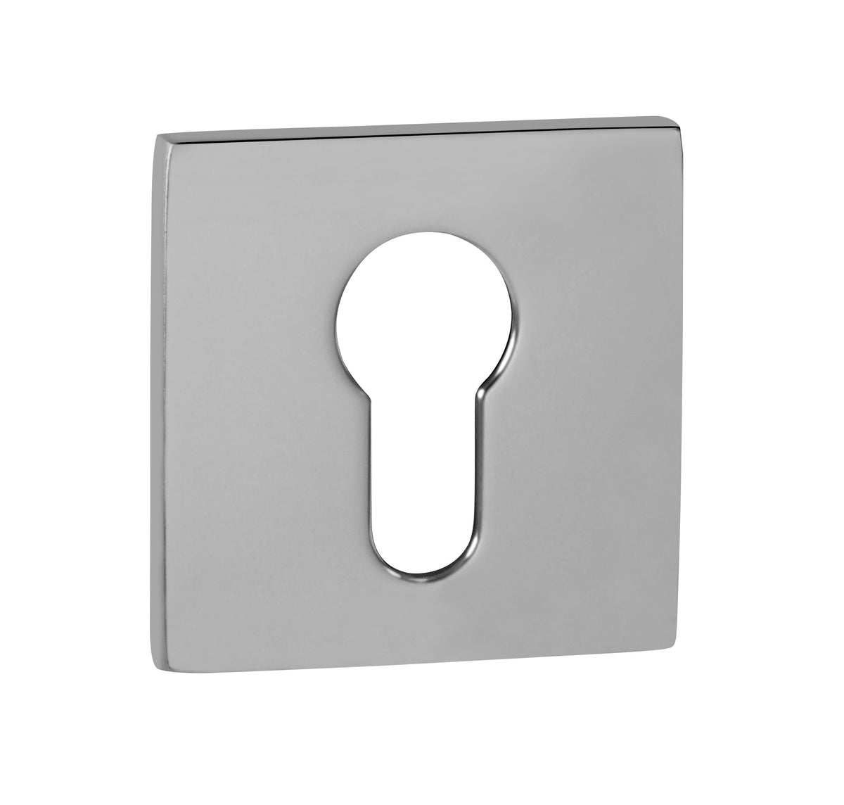 Tupai Rapido 5S Line Euro Escutcheons on 5mm Slimline Square Rose - Bright Polished Chrome - Default