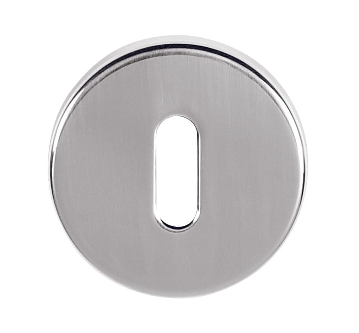 Tupai Rapido CurvaLine Key Escutcheons on Round Rose - Satin Chrome - Default