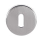 Tupai Rapido CurvaLine Key Escutcheons on Round Rose - Satin Chrome - Default