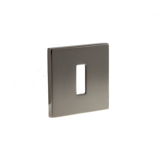 Tupai Rapido 5S Line Key Escutcheons on 5mm Slimline Square Rose - Black Satin Nickel - Default