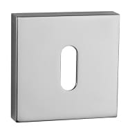 Tupai Rapido Curva/QuadraLine Key Escutcheons on Square Rose - Bright Polished Chrome - Default