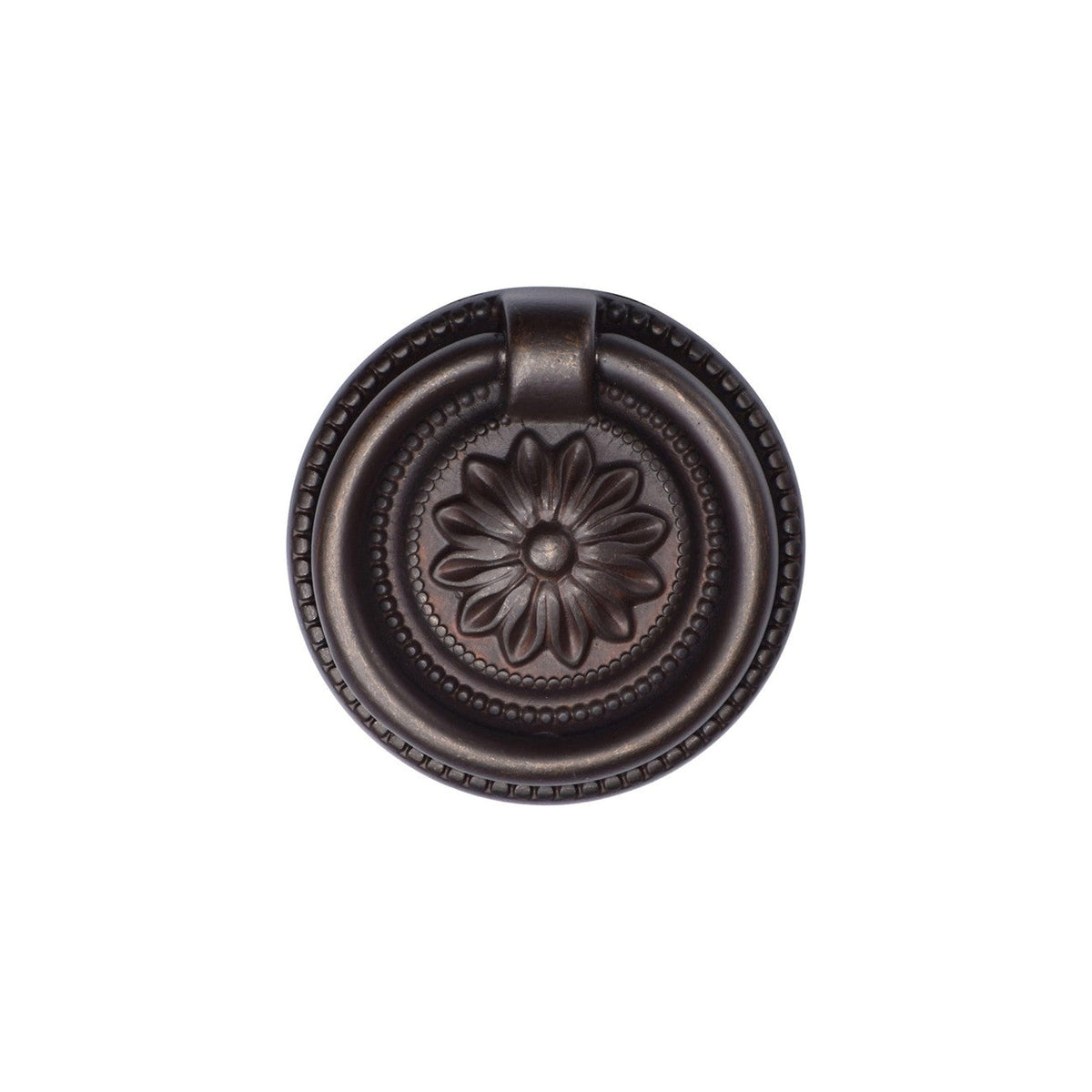 Floral Ring Pull by M Marcus - Heritage Brass