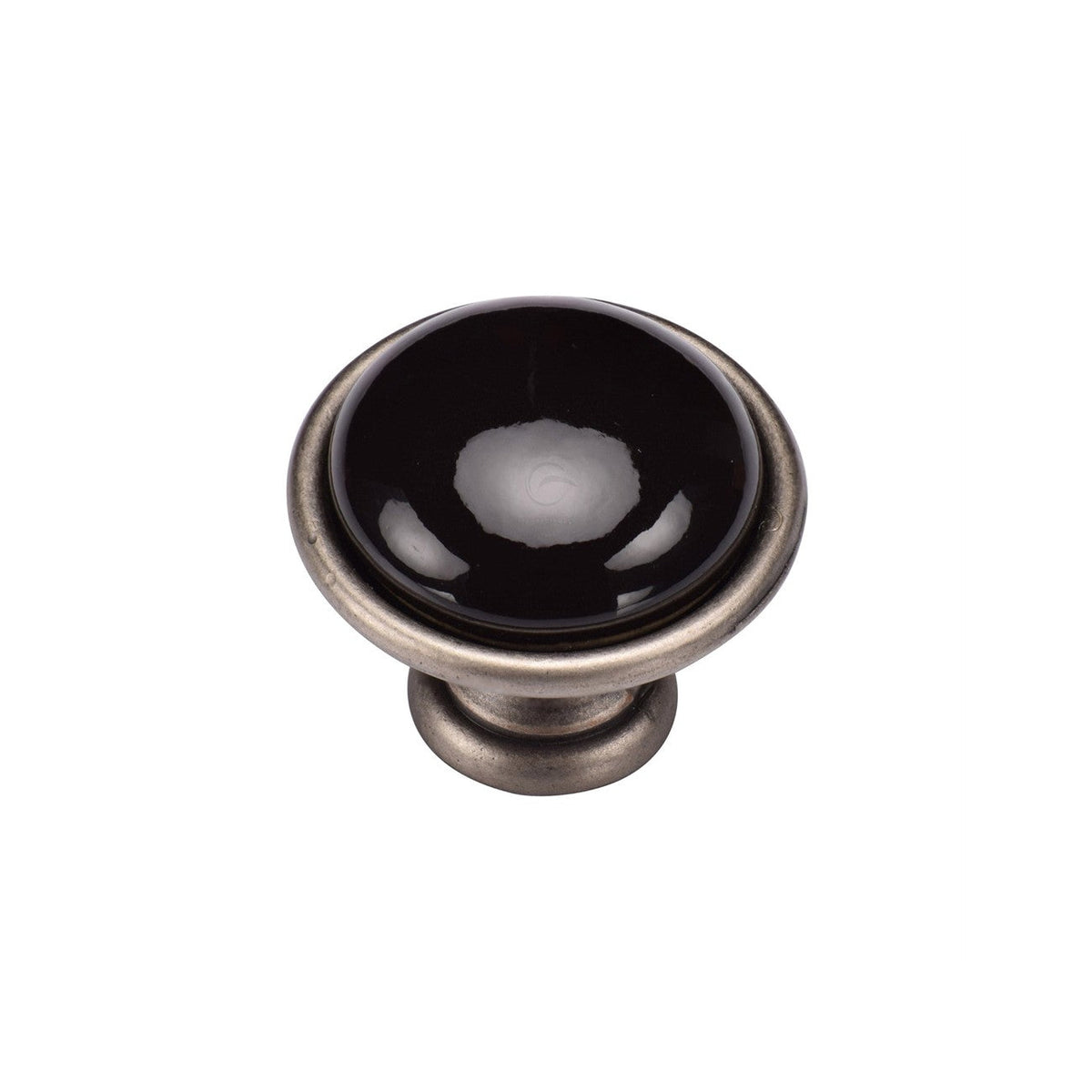 Black Domed Cabinet Knob by M Marcus - Heritage Brass