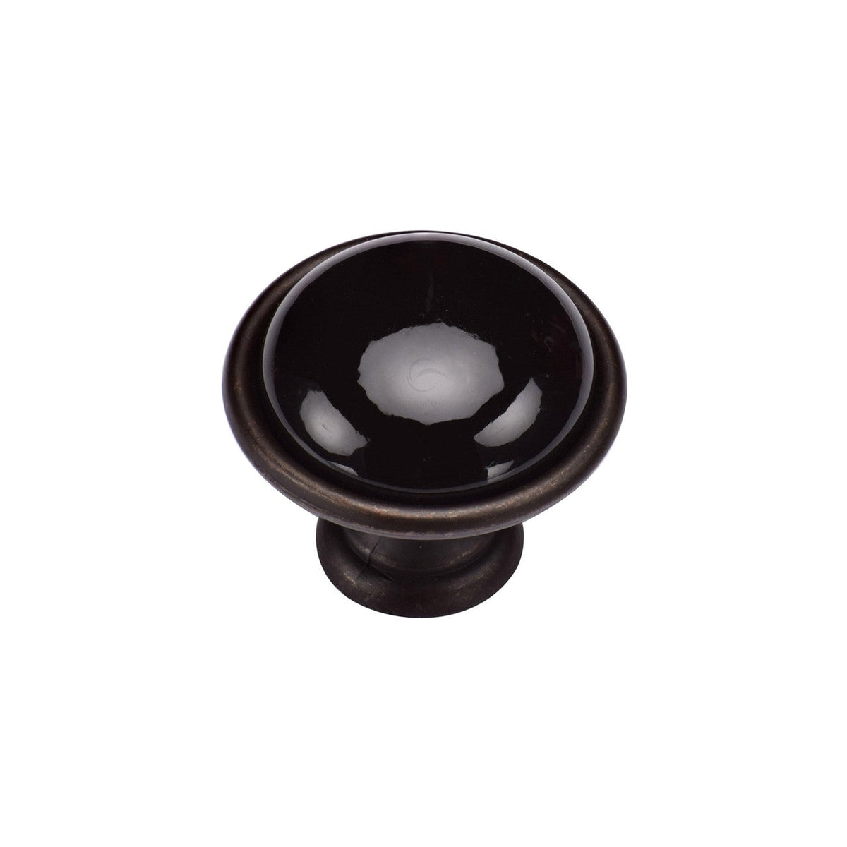 Black Domed Cabinet Knob by M Marcus - Heritage Brass