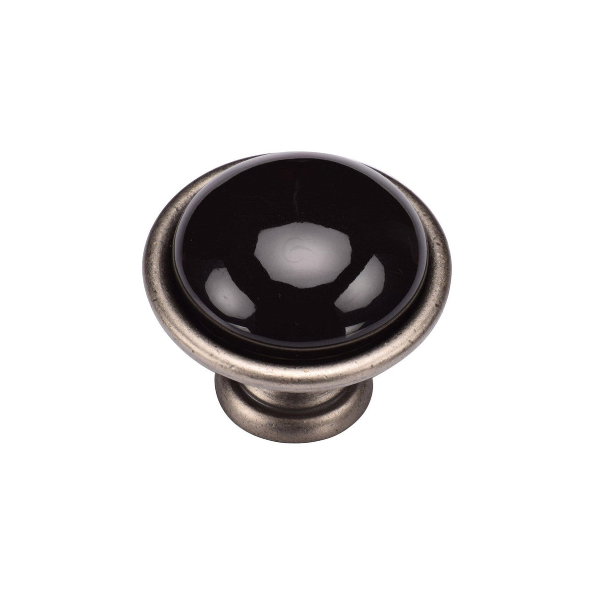 Black Domed Cabinet Knob by M Marcus - Heritage Brass