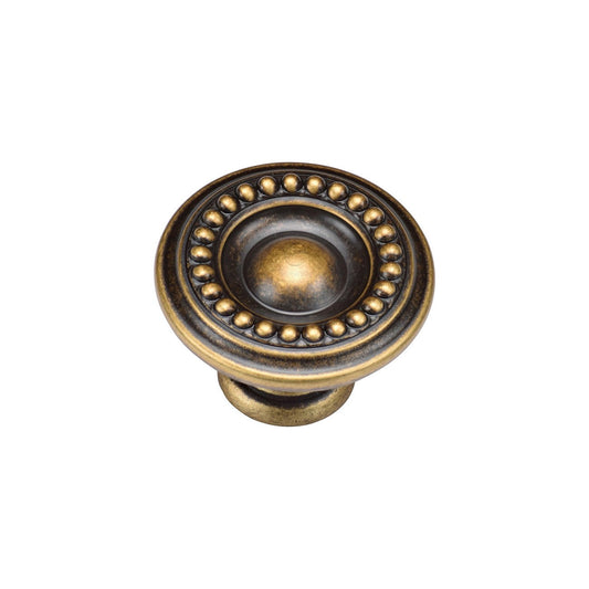 Beaded Round Knob by M Marcus - Heritage Brass