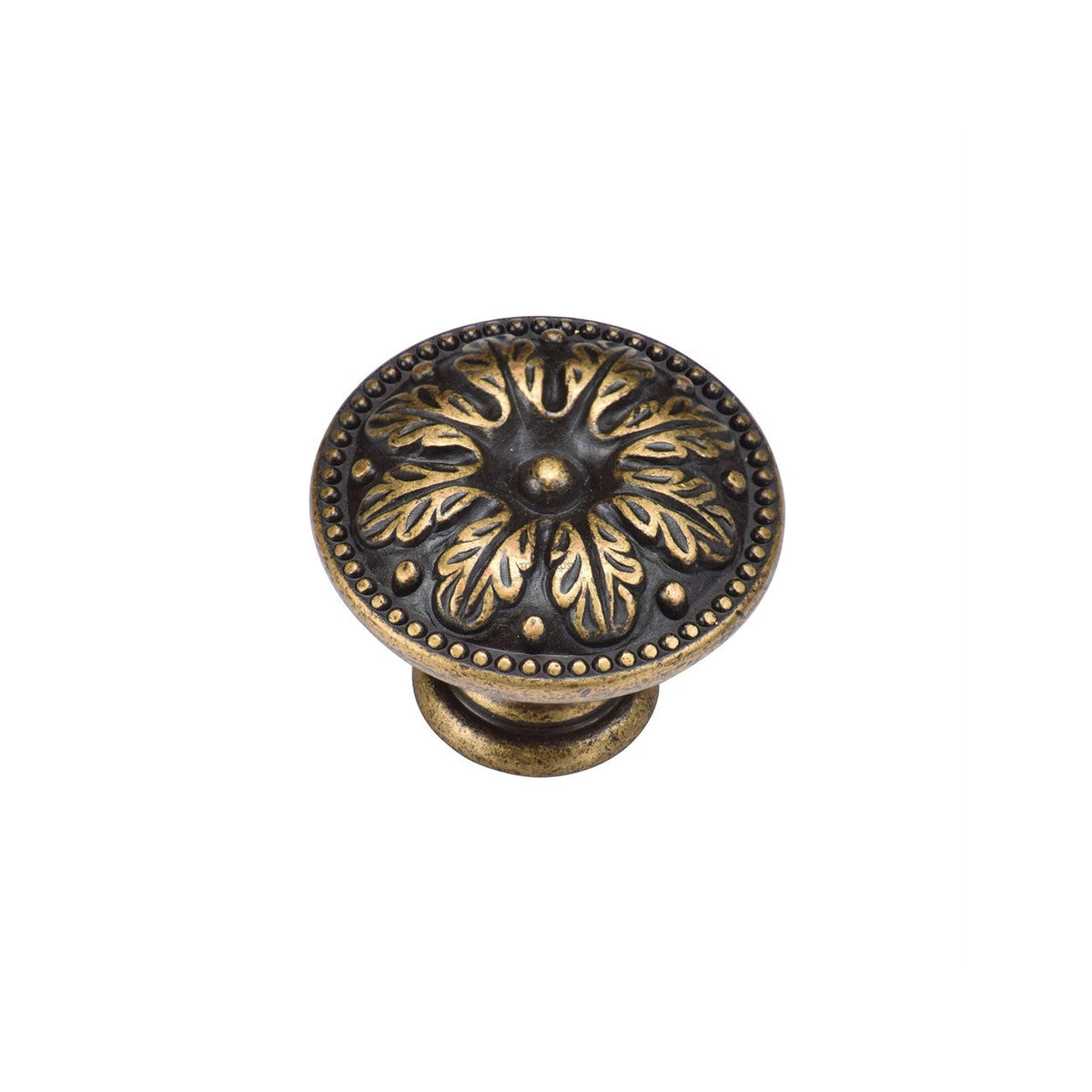 Floral Round Knob by M Marcus - Heritage Brass