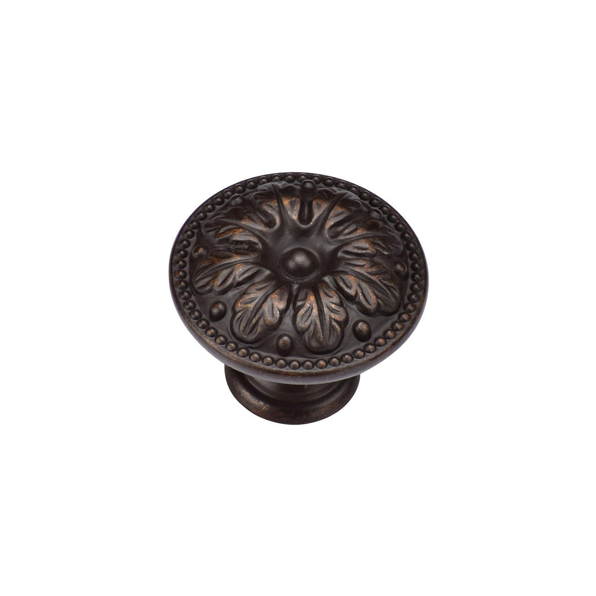 Floral Round Knob by M Marcus - Heritage Brass