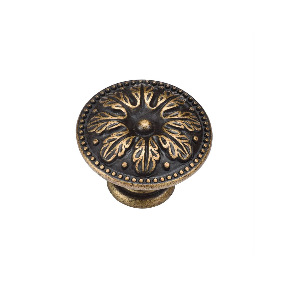 Floral Round Knob by M Marcus - Heritage Brass