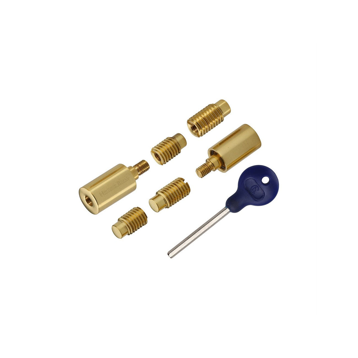 Sash Window Stop (pair) with key by M Marcus - Heritage Brass