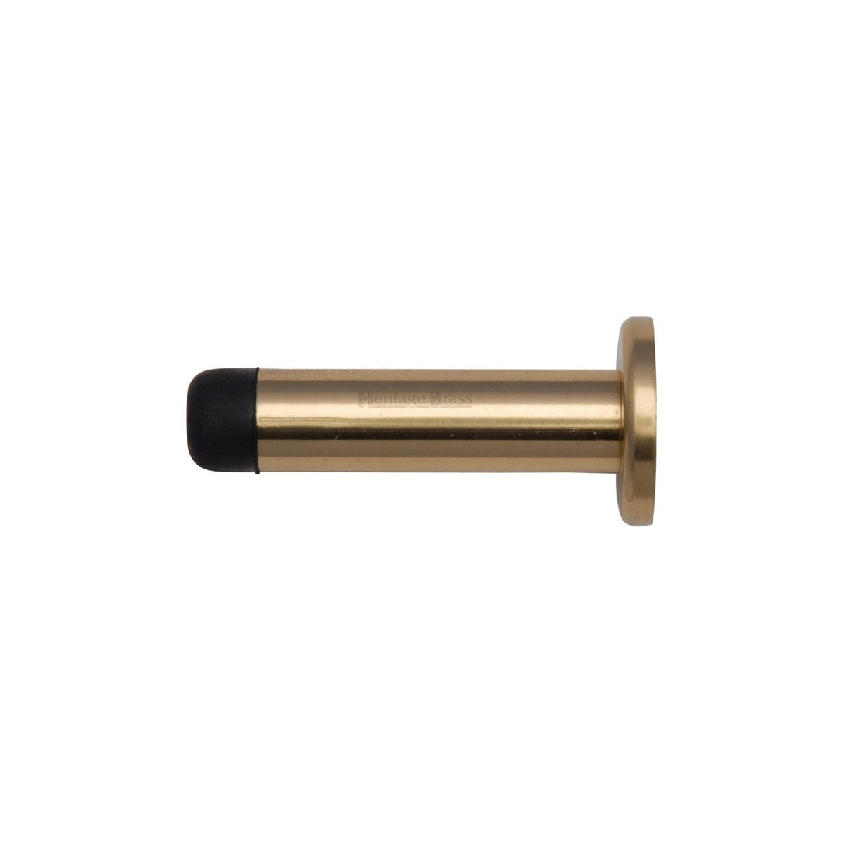 Cylindrical Wall Mounted Door Stop with Rose by M Marcus - Heritage Brass