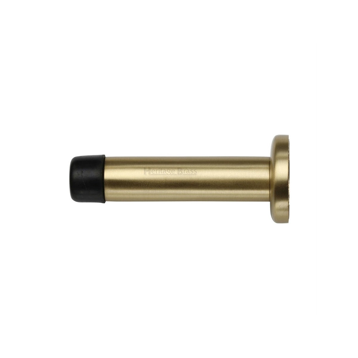 Cylindrical Wall Mounted Door Stop with Rose by M Marcus - Heritage Brass