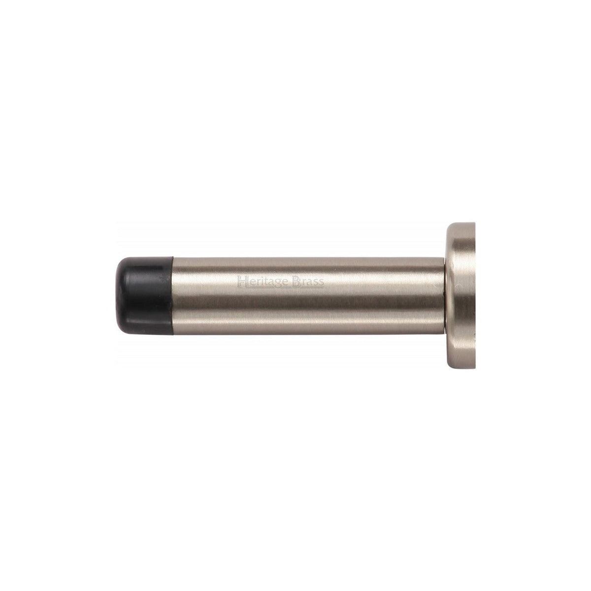 Cylindrical Wall Mounted Door Stop with Rose by M Marcus - Heritage Brass