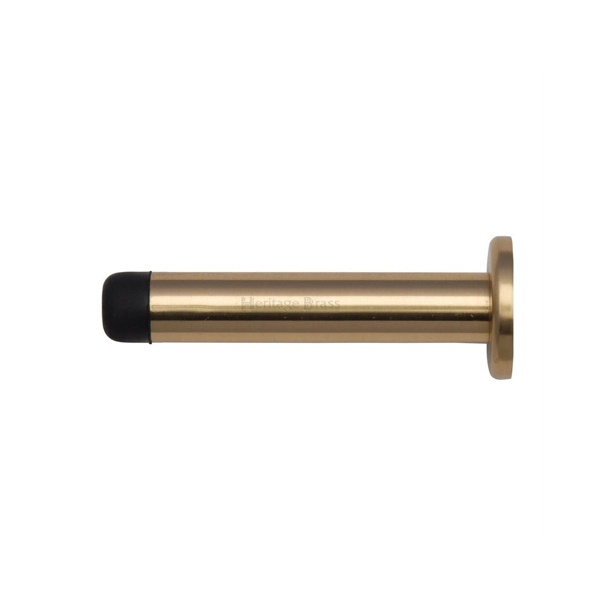 Cylindrical Wall Mounted Door Stop with Rose by M Marcus - Heritage Brass