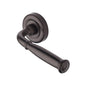 Lincoln Door Handle on Round Rose by M Marcus - Heritage Brass
