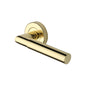 Bauhaus Mitre Door Handle on Round Rose by M Marcus - Heritage Brass