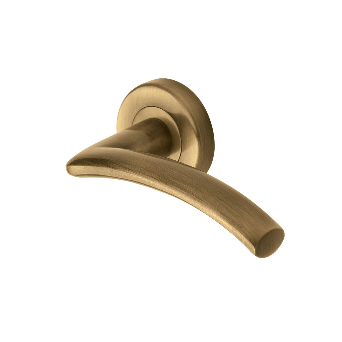 Centaur Door Handle on Round Rose by M Marcus - Heritage Brass